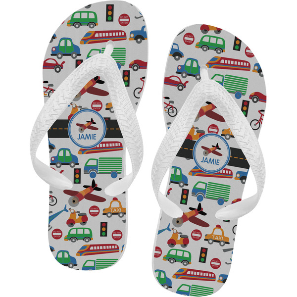 Custom Transportation Flip Flops - Large (Personalized)