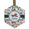 Transportation Flat Glass Ornament - Hexagon w/ Name or Text