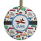 Transportation Flat Glass Ornament - Round w/ Name or Text