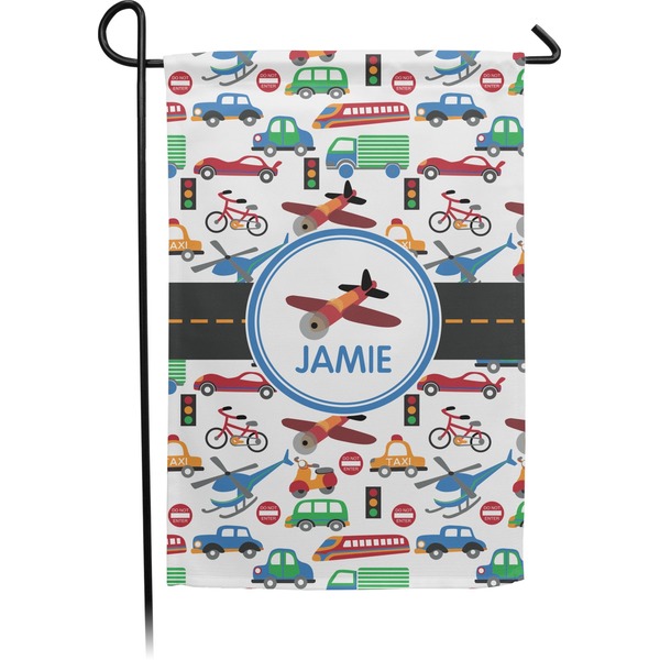 Custom Transportation Small Garden Flag - Double Sided w/ Name or Text