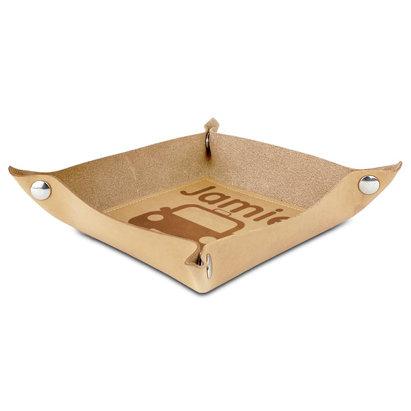 Transportation Genuine Leather Valet Trays - ANGLE (folded)