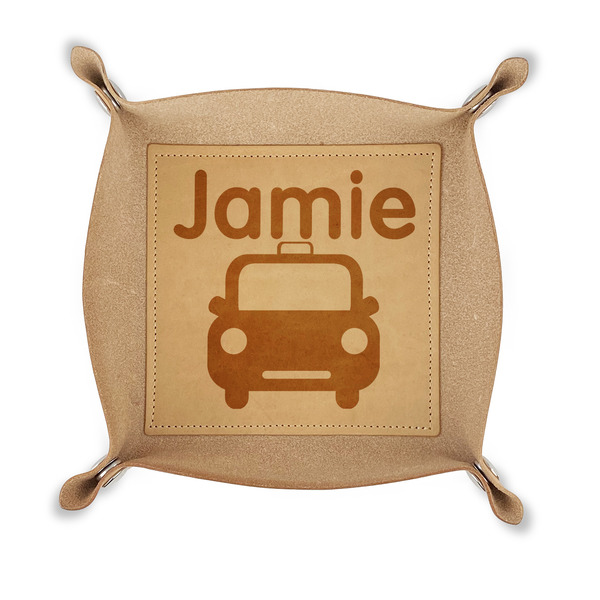 Custom Transportation Genuine Leather Dice Tray (Personalized)