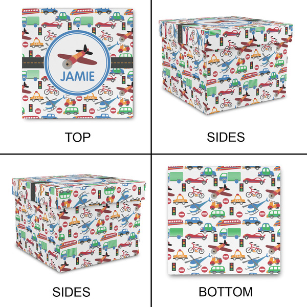 Transportation Gift Boxes with Lid - Canvas Wrapped - Large - Approval