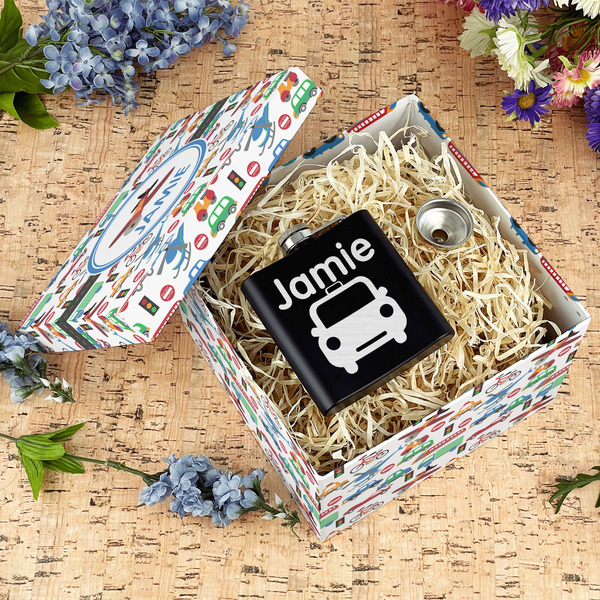 Transportation Gift Boxes with Lid - Canvas Wrapped - Large - In Context