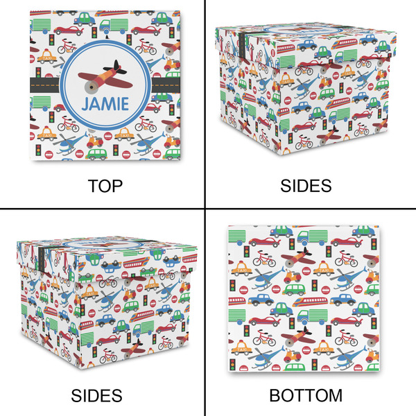 Transportation Gift Boxes with Lid - Canvas Wrapped - Medium - Approval