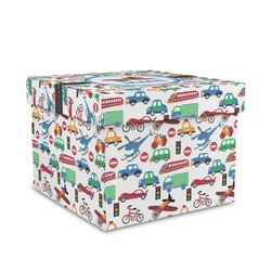 Transportation Gift Box with Lid - Canvas Wrapped - Medium (Personalized)