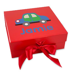 Transportation Gift Box with Magnetic Lid - Red (Personalized)