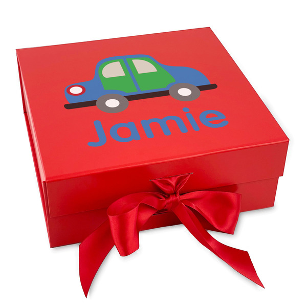 Custom Transportation Gift Box with Magnetic Lid - Red (Personalized)