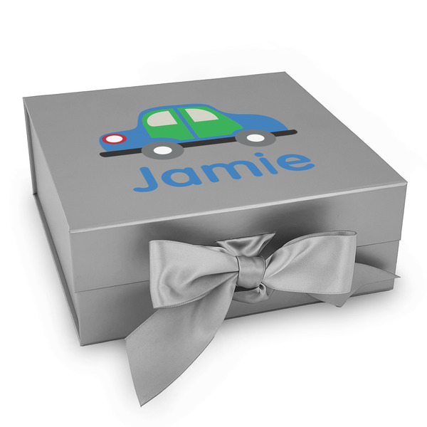 Custom Transportation Gift Box with Magnetic Lid - Silver (Personalized)