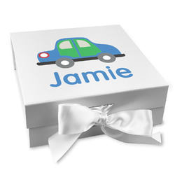 Transportation Gift Box with Magnetic Lid - White (Personalized)