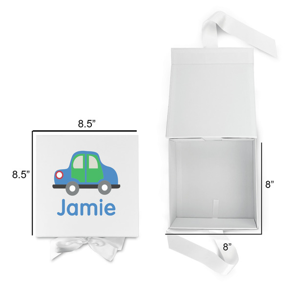 Transportation Gift Boxes with Magnetic Lid - White - Open & Closed