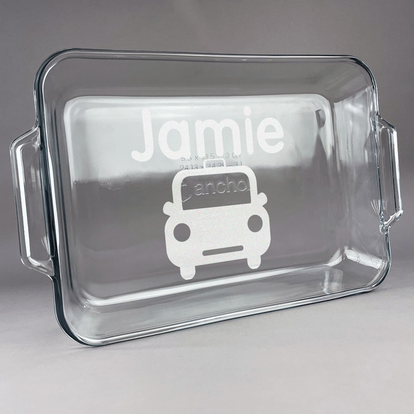 Custom Transportation Glass Baking Dish with Truefit Lid - 13in x 9in (Personalized)