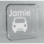 Transportation Glass Cake Dish - 8in x 8in (Personalized)