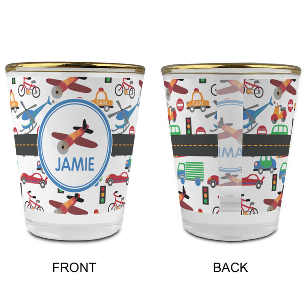 Transportation Glass Shot Glass - with gold rim - APPROVAL