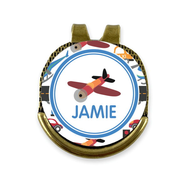 Custom Transportation Golf Ball Marker - Hat Clip - Gold