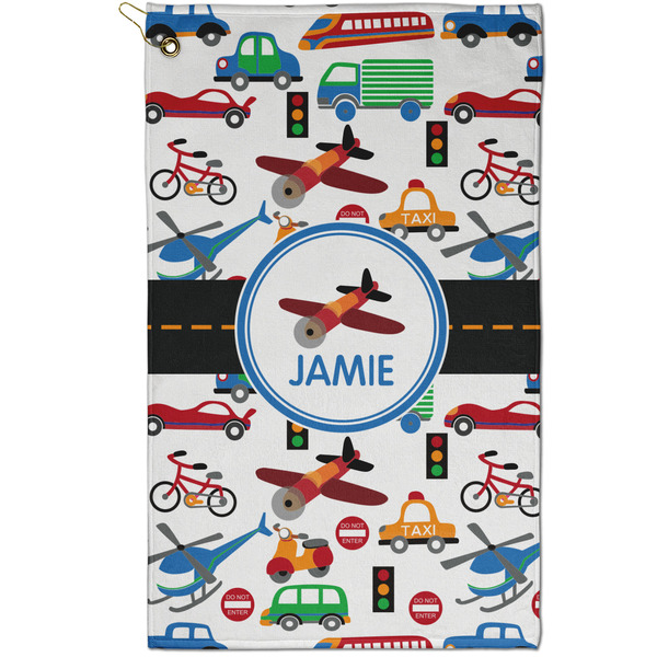 Custom Transportation Golf Towel - Poly-Cotton Blend - Small w/ Name or Text