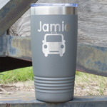 Transportation 20 oz Stainless Steel Tumbler - Grey - Single Sided (Personalized)