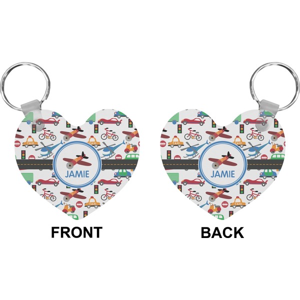 Transportation Heart Keychain (Front + Back)