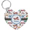 Transportation Heart Plastic Keychain w/ Name or Text