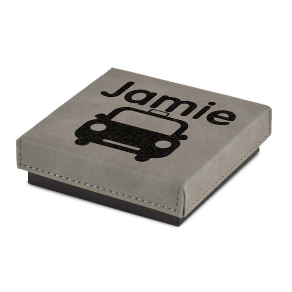 Custom Transportation Jewelry Gift Box - Engraved Leather Lid (Personalized)