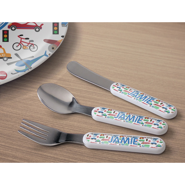 Transportation Kids Flatware w/ Plate