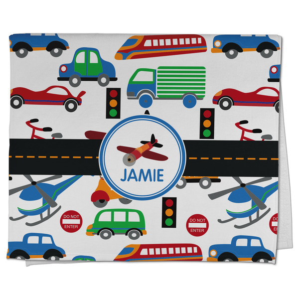 Custom Transportation Kitchen Towel - Poly Cotton w/ Name or Text