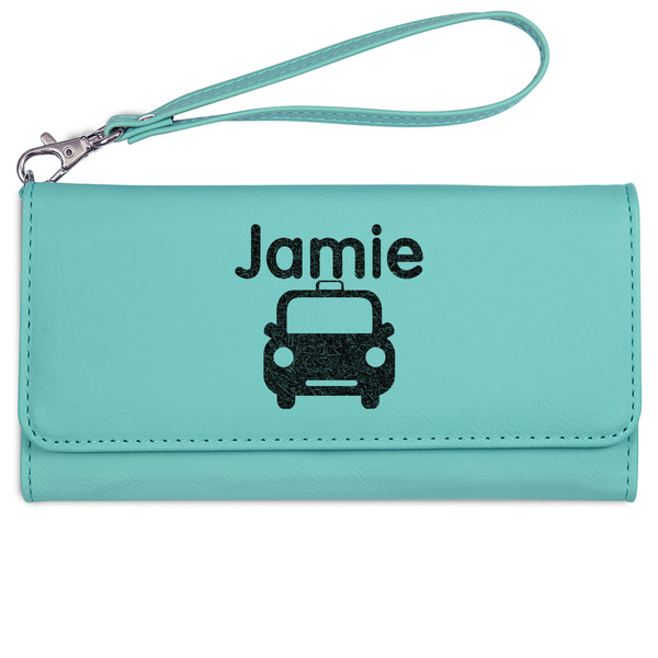 Transportation Ladies Wallet - Leather - Teal - Front View