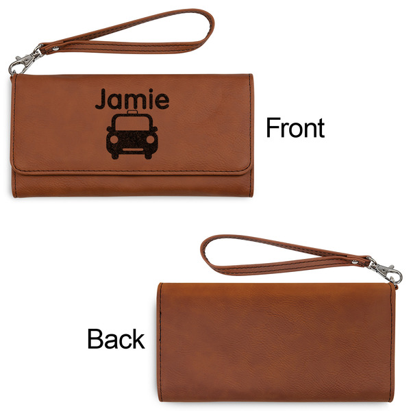 Transportation Ladies Wallets - Faux Leather - Rawhide - Front & Back View