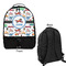 Transportation Large Backpack - Black - Front & Back View