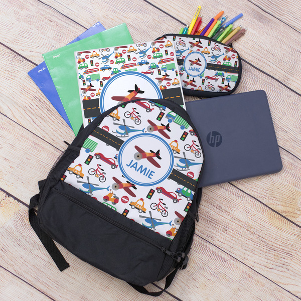 Transportation Large Backpack - Black - With Stuff