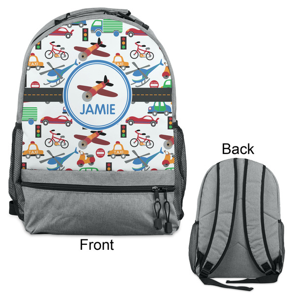Transportation Large Backpack - Gray - Front & Back View