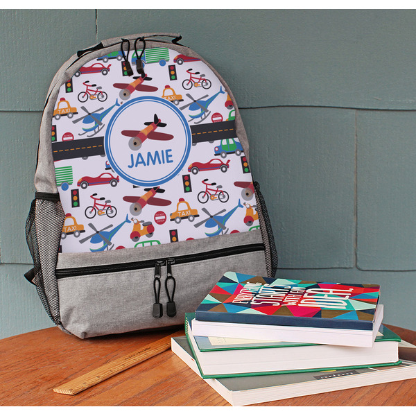 Transportation Large Backpack - Gray - On Desk