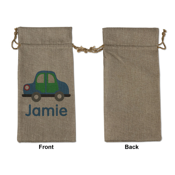 Transportation Large Burlap Gift Bags - Front Approval