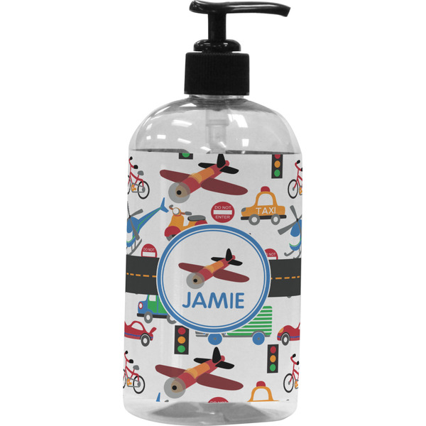 Custom Transportation Plastic Soap / Lotion Dispenser (16 oz - Large - Black) (Personalized)