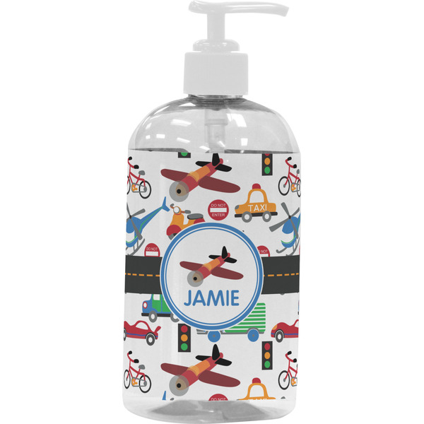 Custom Transportation Plastic Soap / Lotion Dispenser (16 oz - Large - White) (Personalized)