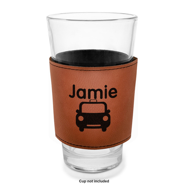 Transportation Laserable Leatherette Mug Sleeve - In pint glass for bar