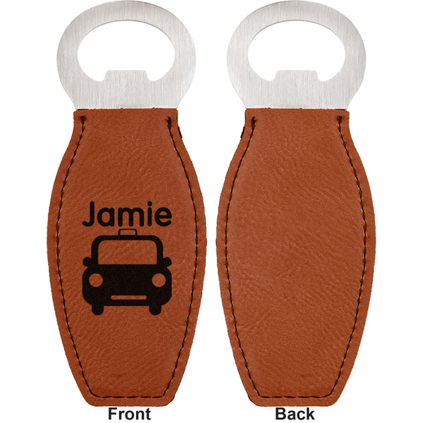 Transportation Leather Bar Bottle Opener - Front and Back (single sided)