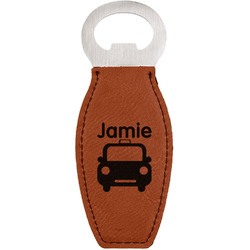 Transportation Leatherette Bottle Opener - Double Sided (Personalized)