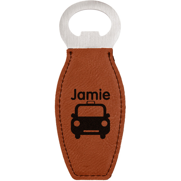 Custom Transportation Leatherette Bottle Opener - Double Sided (Personalized)