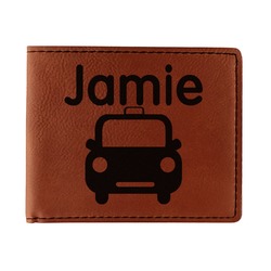 Transportation Leatherette Bifold Wallet - Double Sided (Personalized)