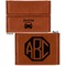 Transportation Leather Business Card Holder - Front Back