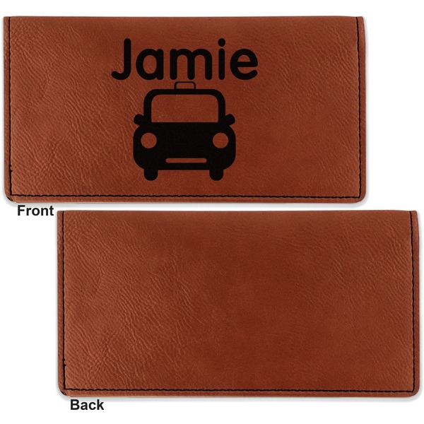 Transportation Leather Checkbook Holder Front and Back Single Sided - Apvl