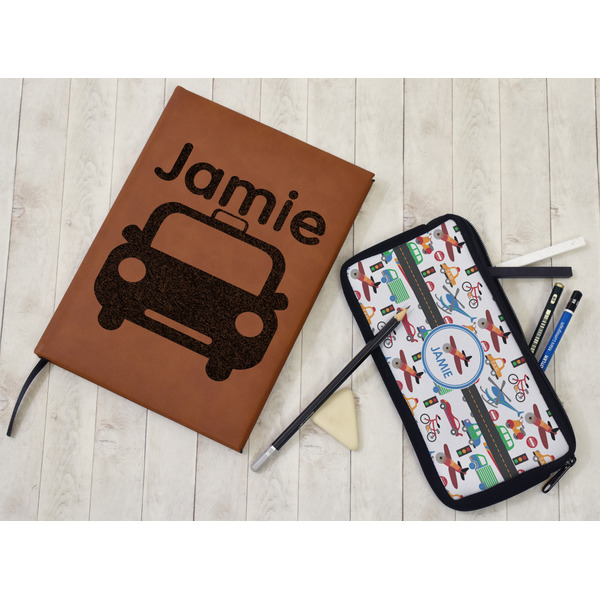 Transportation Leather Sketchbook - Small - Single Sided - In Context