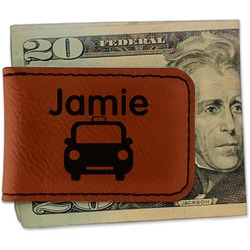 Transportation Leatherette Magnetic Money Clip - Double Sided (Personalized)