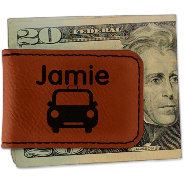 Custom Transportation Leatherette Magnetic Money Clip - Double Sided (Personalized)