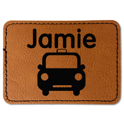 Transportation Faux Leather Iron On Patch - Rectangle (Personalized)