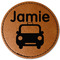 Transportation Faux Leather Iron On Patch - Round (Personalized)