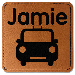 Transportation Faux Leather Iron On Patch - Square (Personalized)