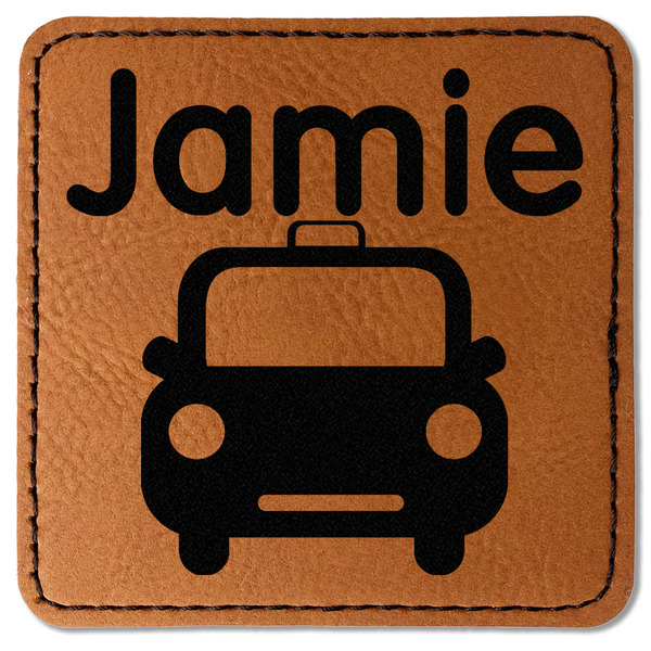 Custom Transportation Faux Leather Iron On Patch - Square (Personalized)