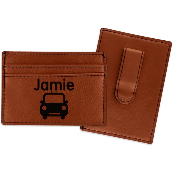 Custom Transportation Leatherette Wallet with Money Clip (Personalized)